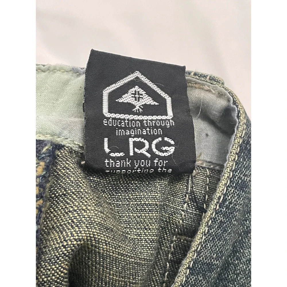 Vintage LRG Cargo Baggy Wide Leg Y2K Jeans Mens 38x33 Blue Streetwear Skate